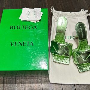 Bottega Veneta Intreccio Metallised Mules